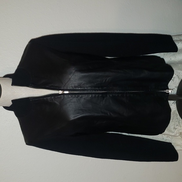 Women's Pendleton Leather Jacket with merino wool sleeves size Medium - Picture 1 of 9